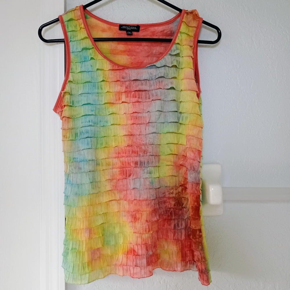 Notations Blouse Rainbow‎ Colors Women's Size Petite M